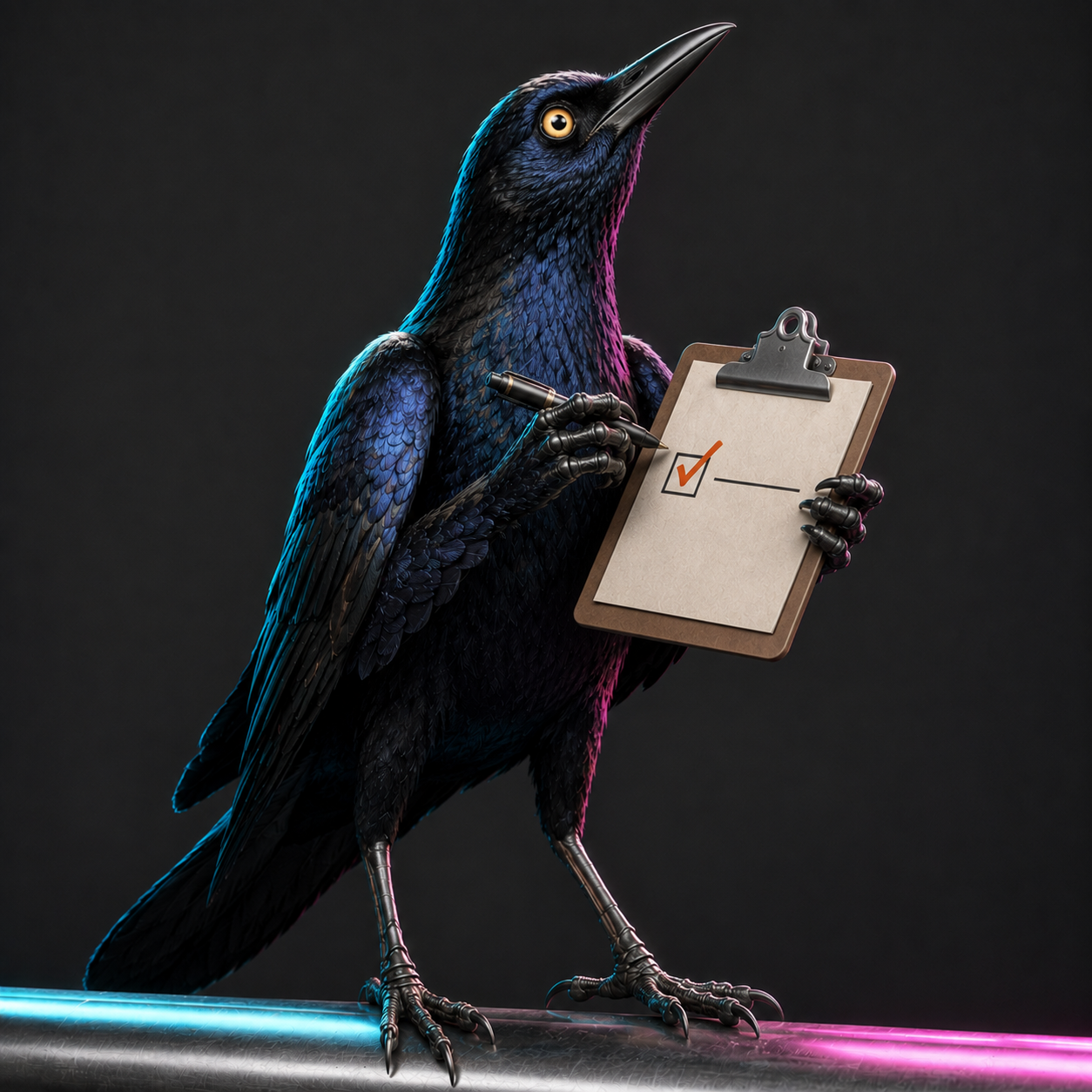 The Content Upgrade grackle, clipboard in hand